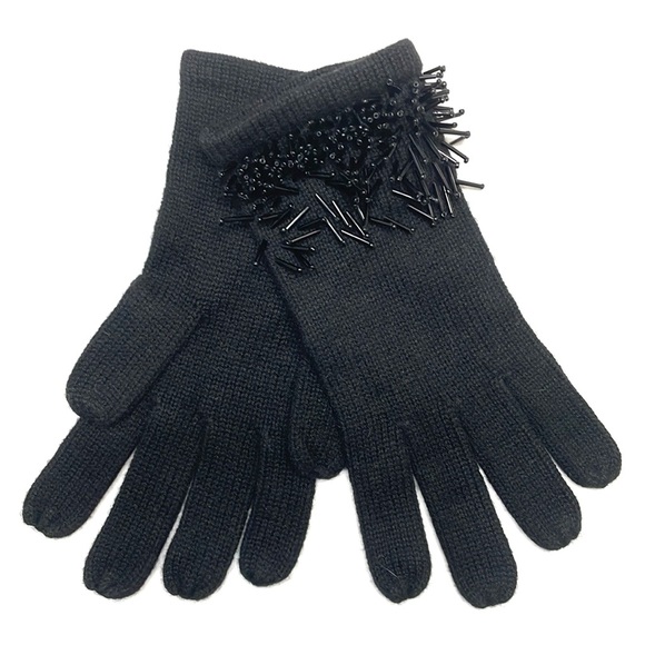 BCBGMaxAzria Accessories - NWOT BCBGMAXAZRIA Black Beaded Gloves